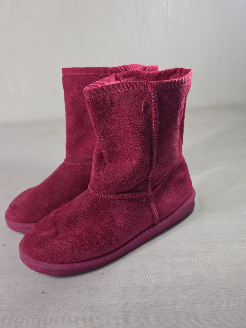 fabkids Magenta Suede Girls' Pull-On Boots